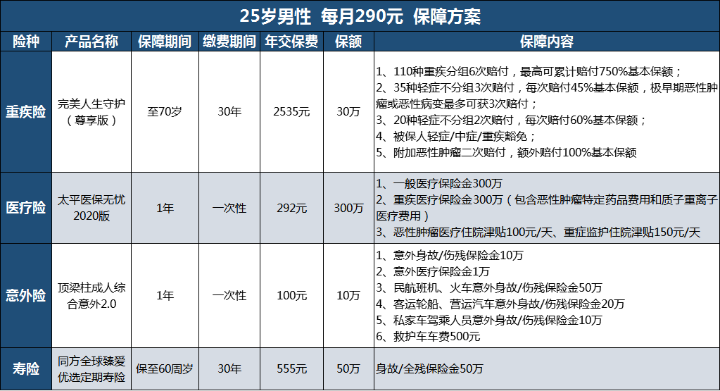 儿童保障方案,成人保障方案