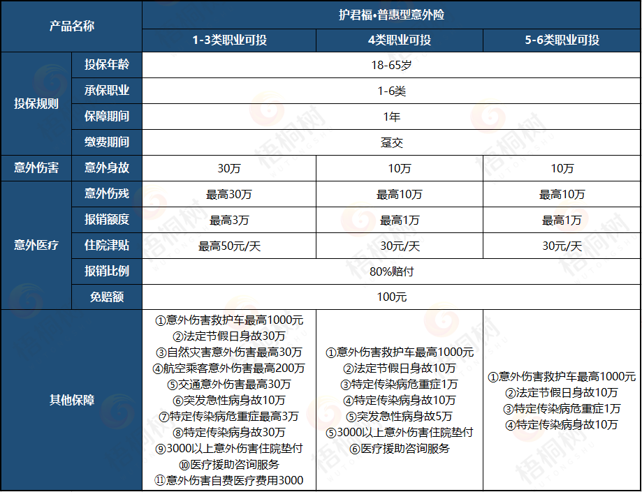 意外险,护君福·普惠型意外险