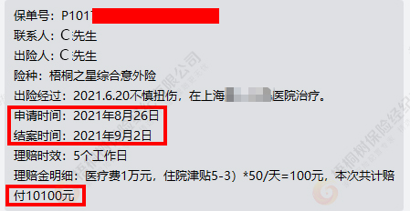 摔伤,意外险,梧优理赔